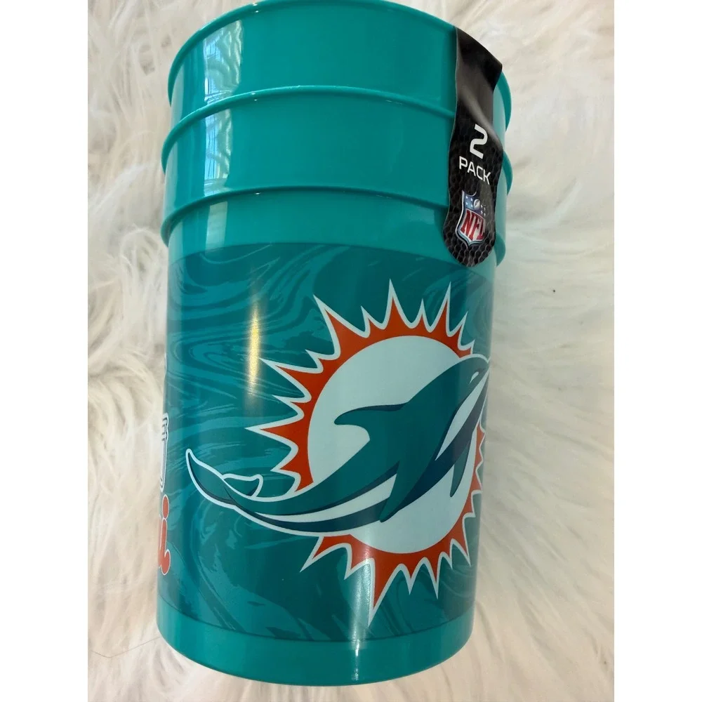 NFL Miami Dolphins 2 Pack Plastic Souvenir Cups Aqua MRL Sports 18534 New